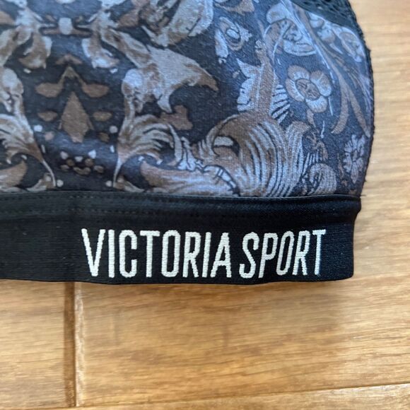Victoria Sport Knockout Victoria's Secret Front Close Sports Bra 32D Black Print - Picture 3 of 11
